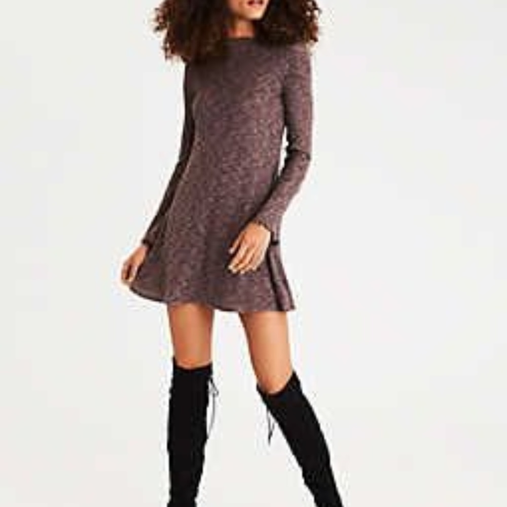 LETTUCE-EDGE SWEATER DRESS